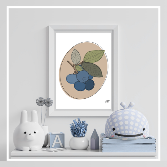 Colorblock Blueberries Wall Art