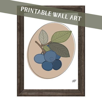 Colorblock Blueberries Wall Art