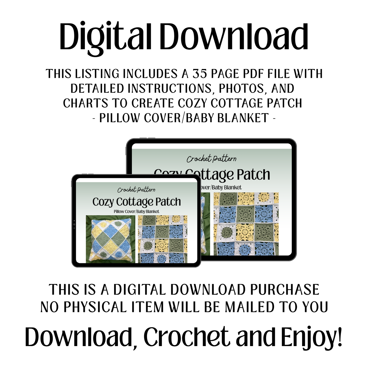 Cozy Cottage Patch Pillow Cover/Baby Blanket