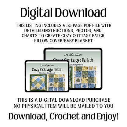 Cozy Cottage Patch Pillow Cover/Baby Blanket