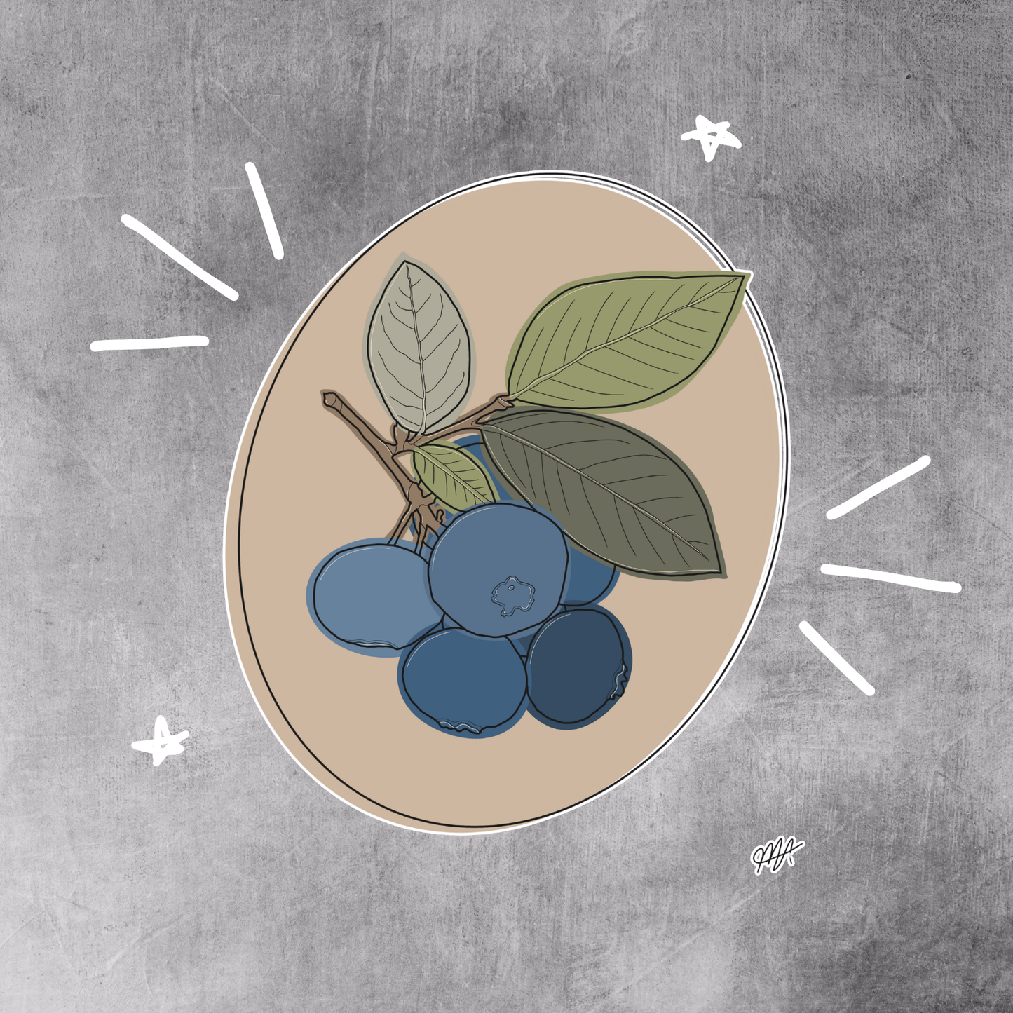 Colorblock Blueberries Wall Art