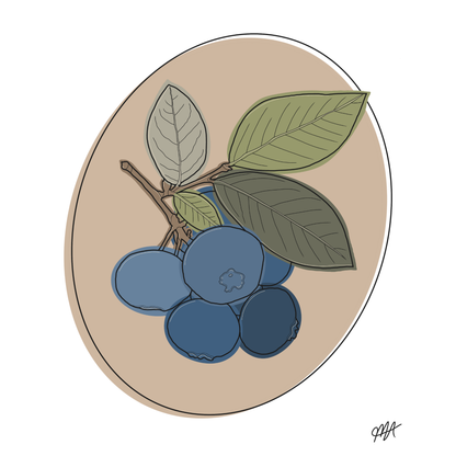 Colorblock Blueberries Wall Art